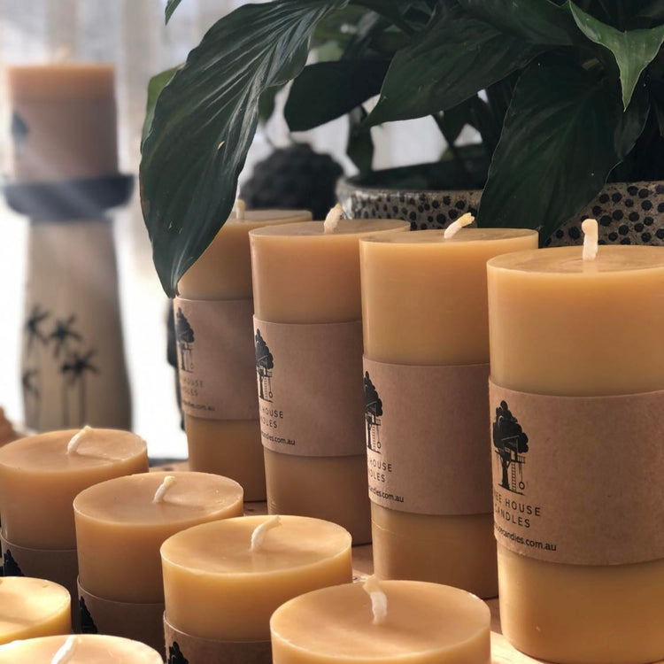 Extra large Beeswax Pillar Candle