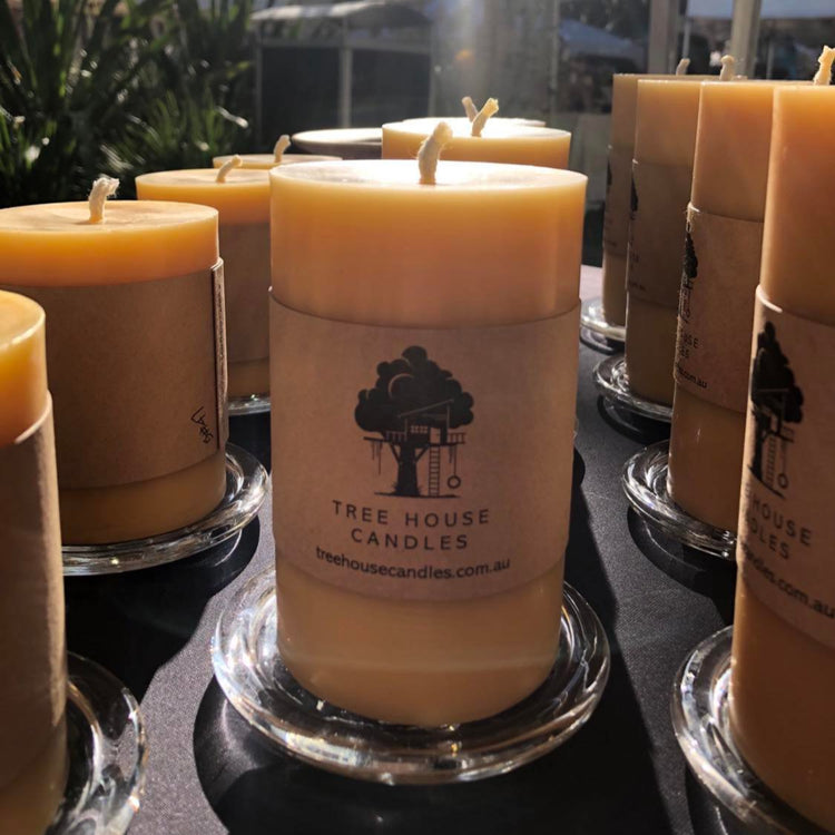 Large Beeswax Pillar Candle