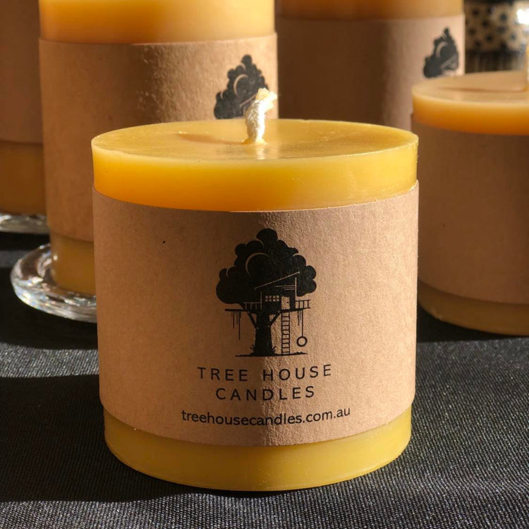 Small Beeswax Pillar Candle