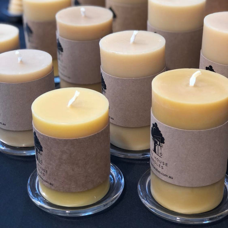 Glass Beeswax Candle Holder