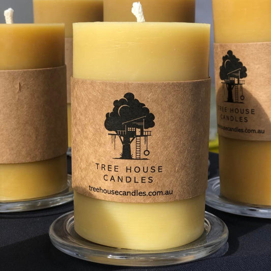 Large Beeswax Pillar Candle