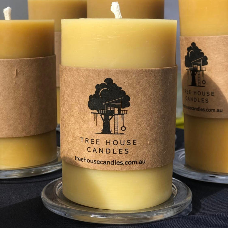 Large Beeswax Pillar Candle