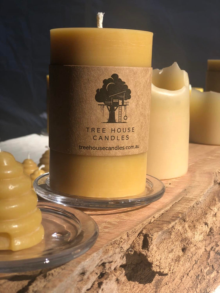 Glass Beeswax Candle Holder