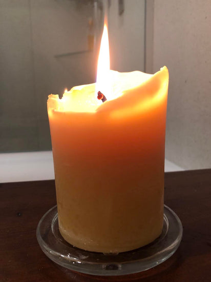 Glass Beeswax Candle Holder